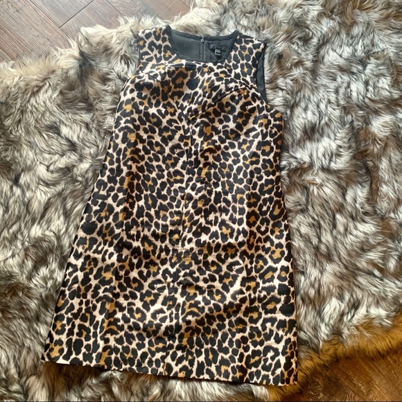 J. Crew Leopard animal Print A-Line Shift dress - Picture 3 of 12